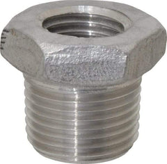 Value Collection - 3/8 x 1/4" Grade 304 Stainless Steel Pipe Hex Bushing - MNPT x FNPT End Connections, 150 psi - Benchmark Tooling
