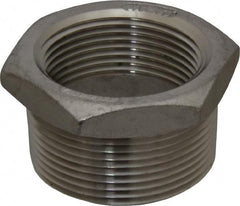 Value Collection - 1-1/2 x 1-1/4" Grade 304 Stainless Steel Pipe Hex Bushing - MNPT x FNPT End Connections, 150 psi - Benchmark Tooling