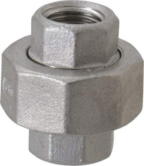 Merit Brass - 1/4" Grade 304 Stainless Steel Pipe Union - FNPT x FNPT End Connections, 150 psi - Benchmark Tooling