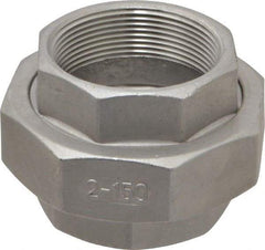 Merit Brass - 2" Grade 304 Stainless Steel Pipe Union - FNPT x FNPT End Connections, 150 psi - Benchmark Tooling