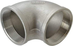 Merit Brass - 3" Grade 316 Stainless Steel Pipe 90° Elbow - FNPT x FNPT End Connections, 150 psi - Benchmark Tooling