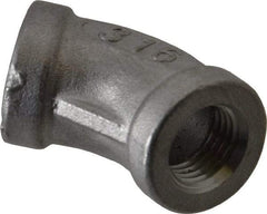 Merit Brass - 1/4" Grade 316 Stainless Steel Pipe 45° Elbow - FNPT x FNPT End Connections, 150 psi - Benchmark Tooling