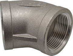 Merit Brass - 1-1/4" Grade 316 Stainless Steel Pipe 45° Elbow - FNPT x FNPT End Connections, 150 psi - Benchmark Tooling