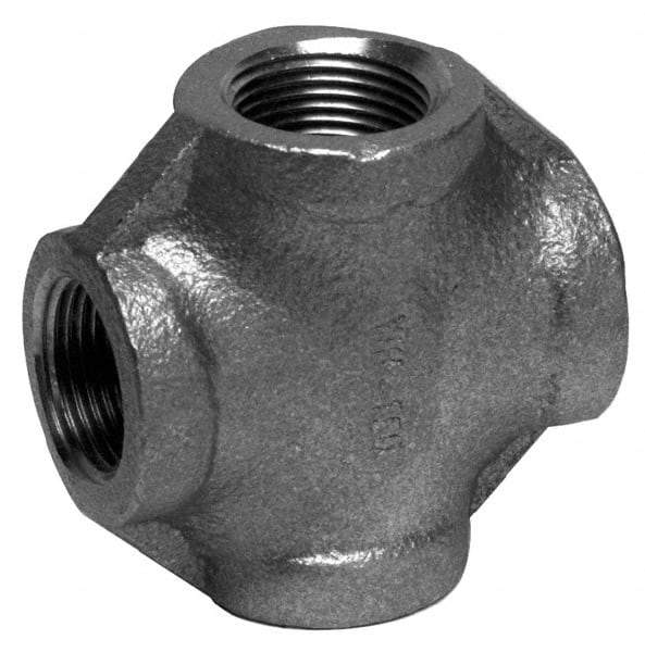 Merit Brass - 4" Grade 304 Stainless Steel Pipe Cross - FNPT End Connections, 150 psi - Benchmark Tooling