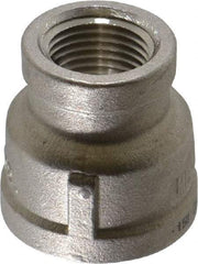 Merit Brass - 3/4 x 1/2" Grade 316 Stainless Steel Pipe Reducer Coupling - FNPT x FNPT End Connections, 150 psi - Benchmark Tooling