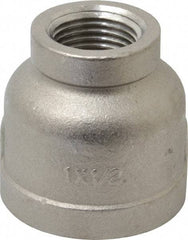 Merit Brass - 1 x 1/2" Grade 316 Stainless Steel Pipe Reducer Coupling - FNPT x FNPT End Connections, 150 psi - Benchmark Tooling