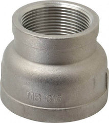 Merit Brass - 2 x 1-1/2" Grade 316 Stainless Steel Pipe Reducer Coupling - FNPT x FNPT End Connections, 150 psi - Benchmark Tooling