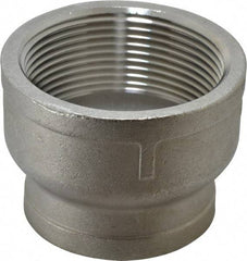 Merit Brass - 2-1/2 x 2" Grade 316 Stainless Steel Pipe Reducer Coupling - FNPT x FNPT End Connections, 150 psi - Benchmark Tooling