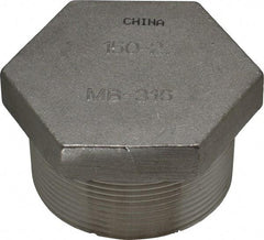 Merit Brass - 2" Grade 316 Stainless Steel Pipe Hex Head Plug - MNPT End Connections, 150 psi - Benchmark Tooling