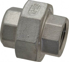 Merit Brass - 1/2" Grade 316 Stainless Steel Pipe Union - FNPT x FNPT End Connections, 150 psi - Benchmark Tooling