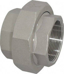 Merit Brass - 2" Grade 316 Stainless Steel Pipe Union - FNPT x FNPT End Connections, 150 psi - Benchmark Tooling
