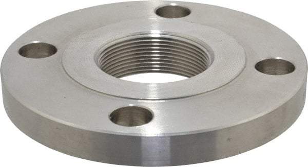 Value Collection - 2" Pipe, 6" OD, Stainless Steel, Threaded Pipe Flange - 4-3/4" Across Bolt Hole Centers, 3/4" Bolt Hole, 150 psi, Grades 316 & 316L - Benchmark Tooling