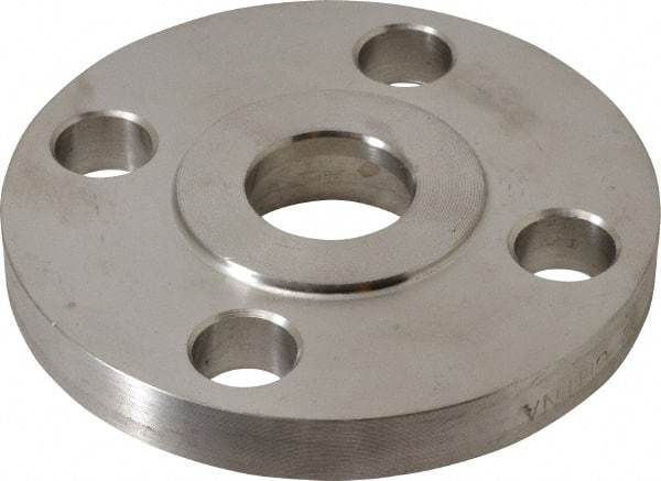 Merit Brass - 1" Pipe, 4-1/4" OD, Stainless Steel, Socket Weld Pipe Flange - 3-1/8" Across Bolt Hole Centers, 5/8" Bolt Hole, 150 psi, Grades 316 & 316L - Benchmark Tooling