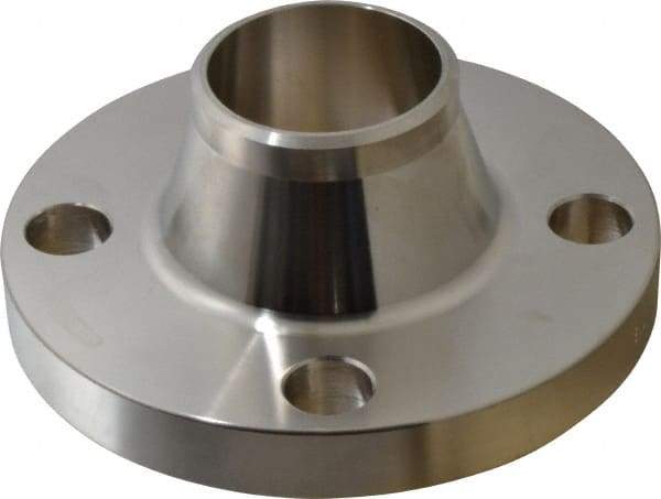 Merit Brass - 2" Pipe, 6" OD, Stainless Steel, Weld Neck Pipe Flange - 4-3/4" Across Bolt Hole Centers, 3/4" Bolt Hole, 150 psi, Grades 316 & 316L - Benchmark Tooling