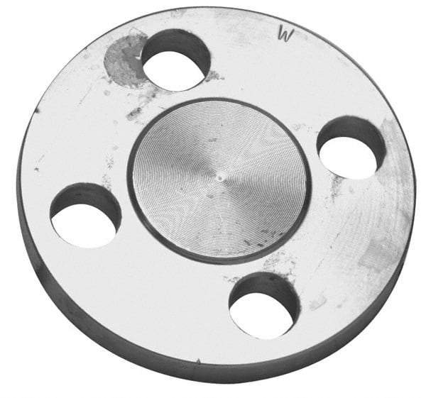 Merit Brass - 2-1/2" Pipe, 7" OD, Stainless Steel, Blind Pipe Flange - 5-1/2" Across Bolt Hole Centers, 3/4" Bolt Hole, 150 psi, Grades 316 & 316L - Benchmark Tooling