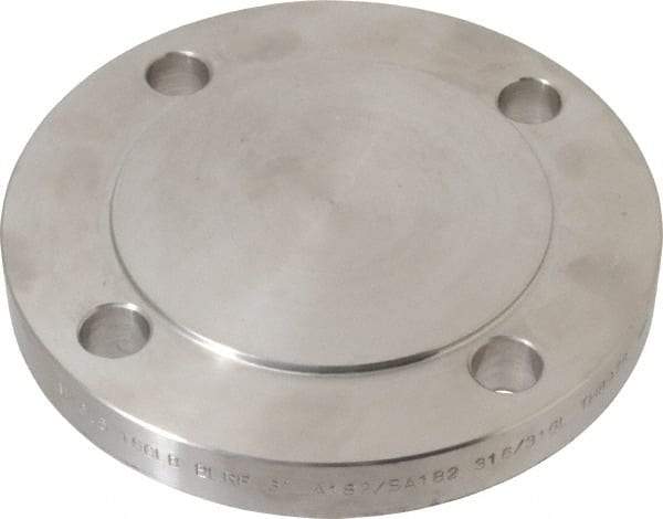 Merit Brass - 3" Pipe, 7-1/2" OD, Stainless Steel, Blind Pipe Flange - 6" Across Bolt Hole Centers, 3/4" Bolt Hole, 150 psi, Grades 316 & 316L - Benchmark Tooling