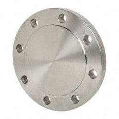 Merit Brass - 4" Pipe, 9" OD, Stainless Steel, Blind Pipe Flange - 7-1/2" Across Bolt Hole Centers, 3/4" Bolt Hole, 150 psi, Grades 316 & 316L - Benchmark Tooling