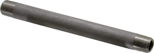 Merit Brass - Schedule 40, 1/8" Pipe x 4" Long, Grade 304/304L Stainless Steel Pipe Nipple - Welded & Threaded - Benchmark Tooling