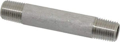 Merit Brass - Schedule 40, 1/4" Pipe x 3" Long, Grade 304/304L Stainless Steel Pipe Nipple - Welded & Threaded - Benchmark Tooling