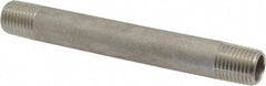 Merit Brass - Schedule 40, 1/4" Pipe x 4" Long, Grade 304/304L Stainless Steel Pipe Nipple - Welded & Threaded - Benchmark Tooling