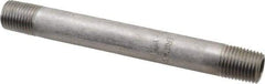 Merit Brass - Schedule 40, 1/4" Pipe x 4-1/2" Long, Grade 304/304L Stainless Steel Pipe Nipple - Welded & Threaded - Benchmark Tooling