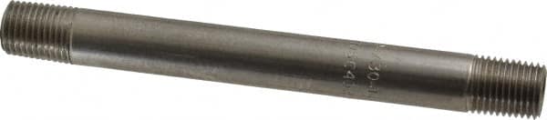 Merit Brass - Schedule 40, 1/4" Pipe x 5" Long, Grade 304/304L Stainless Steel Pipe Nipple - Welded & Threaded - Benchmark Tooling