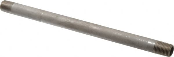 Merit Brass - Schedule 40, 1/4" Pipe x 8" Long, Grade 304/304L Stainless Steel Pipe Nipple - Welded & Threaded - Benchmark Tooling