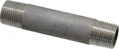 Merit Brass - Schedule 40, 3/8" Pipe x 3" Long, Grade 304/304L Stainless Steel Pipe Nipple - Welded & Threaded - Benchmark Tooling