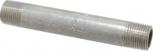 Merit Brass - Schedule 40, 3/8" Pipe x 4" Long, Grade 304/304L Stainless Steel Pipe Nipple - Welded & Threaded - Benchmark Tooling