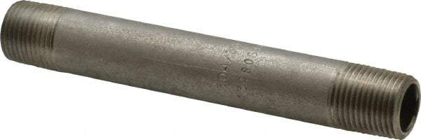 Merit Brass - Schedule 40, 3/8" Pipe x 4-1/2" Long, Grade 304/304L Stainless Steel Pipe Nipple - Welded & Threaded - Benchmark Tooling