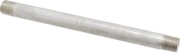 Merit Brass - Schedule 40, 3/8" Pipe x 8" Long, Grade 304/304L Stainless Steel Pipe Nipple - Welded & Threaded - Benchmark Tooling