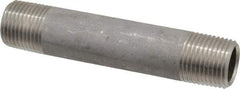 Merit Brass - Schedule 40, 1/2" Pipe x 4" Long, Grade 304/304L Stainless Steel Pipe Nipple - Welded & Threaded - Benchmark Tooling