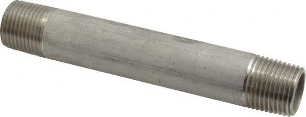 Merit Brass - Schedule 40, 1/2" Pipe x 5" Long, Grade 304/304L Stainless Steel Pipe Nipple - Welded & Threaded - Benchmark Tooling