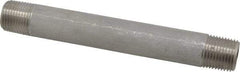 Merit Brass - Schedule 40, 1/2" Pipe x 6" Long, Grade 304/304L Stainless Steel Pipe Nipple - Welded & Threaded - Benchmark Tooling