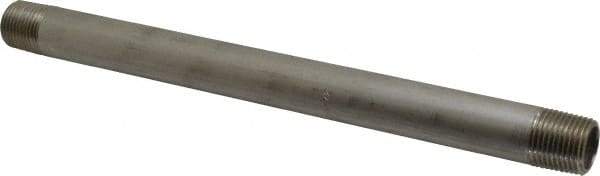 Merit Brass - Schedule 40, 1/2" Pipe x 10" Long, Grade 304/304L Stainless Steel Pipe Nipple - Welded & Threaded - Benchmark Tooling