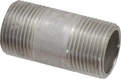 Merit Brass - Schedule 40, 3/4" Pipe x 2" Long, Grade 304/304L Stainless Steel Pipe Nipple - Welded & Threaded - Benchmark Tooling