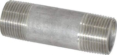 Merit Brass - Schedule 40, 3/4" Pipe x 3" Long, Grade 304/304L Stainless Steel Pipe Nipple - Welded & Threaded - Benchmark Tooling