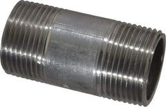 Merit Brass - Schedule 40, 1" Pipe x 2-1/2" Long, Grade 304/304L Stainless Steel Pipe Nipple - Welded & Threaded - Benchmark Tooling