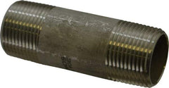 Merit Brass - Schedule 40, 1" Pipe x 3-1/2" Long, Grade 304/304L Stainless Steel Pipe Nipple - Welded & Threaded - Benchmark Tooling