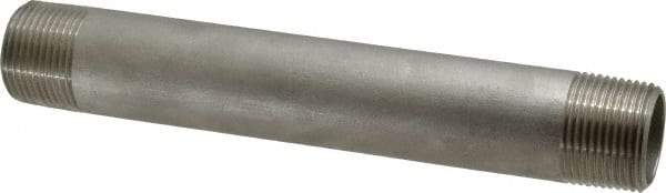 Merit Brass - Schedule 40, 1" Pipe x 8" Long, Grade 304/304L Stainless Steel Pipe Nipple - Welded & Threaded - Benchmark Tooling