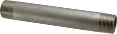 Merit Brass - Schedule 40, 1" Pipe x 8" Long, Grade 304/304L Stainless Steel Pipe Nipple - Welded & Threaded - Benchmark Tooling