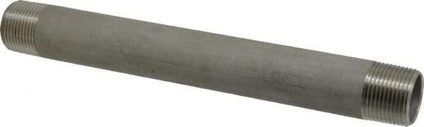 Merit Brass - Schedule 40, 1" Pipe x 10" Long, Grade 304/304L Stainless Steel Pipe Nipple - Welded & Threaded - Benchmark Tooling