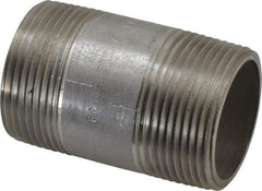 Merit Brass - Schedule 40, 1-1/4" Pipe x 2-1/2" Long, Grade 304/304L Stainless Steel Pipe Nipple - Welded & Threaded - Benchmark Tooling