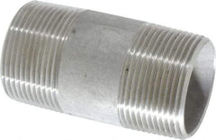 Merit Brass - Schedule 40, 1-1/4" Pipe x 3" Long, Grade 304/304L Stainless Steel Pipe Nipple - Welded & Threaded - Benchmark Tooling