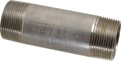 Merit Brass - Schedule 40, 1-1/4" Pipe x 4-1/2" Long, Grade 304/304L Stainless Steel Pipe Nipple - Welded & Threaded - Benchmark Tooling