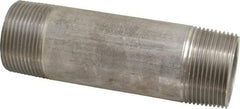 Merit Brass - Schedule 40, 1-1/4" Pipe x 5" Long, Grade 304/304L Stainless Steel Pipe Nipple - Welded & Threaded - Benchmark Tooling