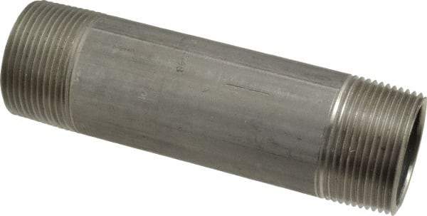 Merit Brass - Schedule 40, 1-1/4" Pipe x 5-1/2" Long, Grade 304/304L Stainless Steel Pipe Nipple - Welded & Threaded - Benchmark Tooling