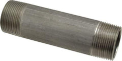 Merit Brass - Schedule 40, 1-1/4" Pipe x 5-1/2" Long, Grade 304/304L Stainless Steel Pipe Nipple - Welded & Threaded - Benchmark Tooling
