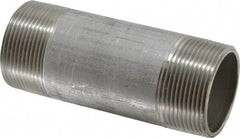 Merit Brass - Schedule 40, 1-1/2" Pipe x 4-1/2" Long, Grade 304/304L Stainless Steel Pipe Nipple - Welded & Threaded - Benchmark Tooling