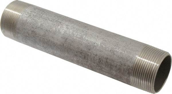 Merit Brass - Schedule 40, 1-1/2" Pipe x 8" Long, Grade 304/304L Stainless Steel Pipe Nipple - Welded & Threaded - Benchmark Tooling